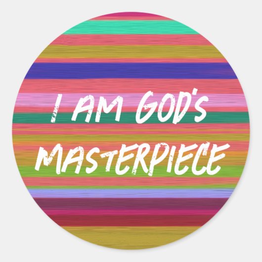 Ik ben Gods meesterwerk Efeziërs Quote Ronde Sticker (Voorkant)