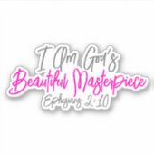 Ik ben God's prachtige Masterstuk Christelijk Sticker (Voorkant)