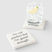 Ik ben goed genoeg Marble Stone Onderzetter (Zijkant)