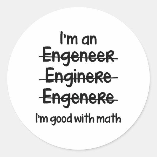 Ik ben goed met Wiskunde Ronde Sticker (Voorkant)