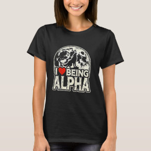 Ik ben graag Alpha Funny Moonlit Wolf Meme Alpha I T-shirt