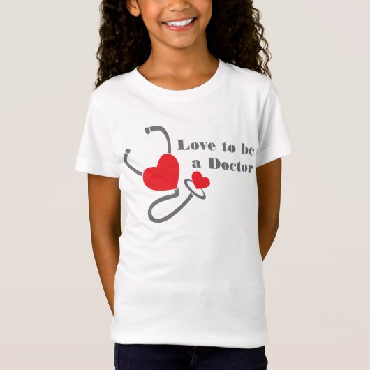 Ik ben graag dokter stethoscoop hart t-shirt (Voorkant)
