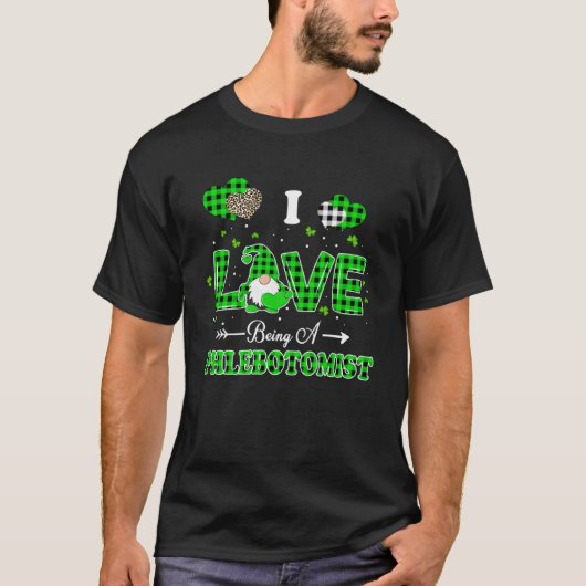 Ik ben graag een flebotomist kabouter St Patrick's T-shirt (Voorkant)