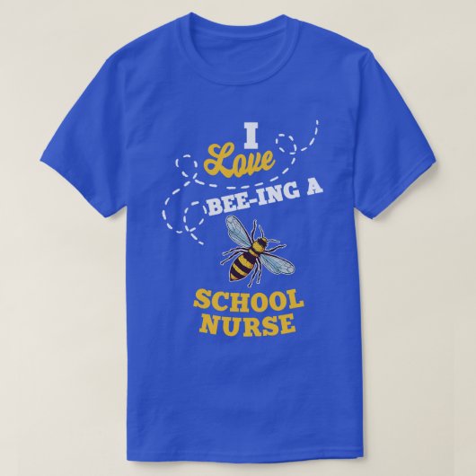 Ik ben graag een school verpleegkundige honing bij t-shirt (Design voorkant)