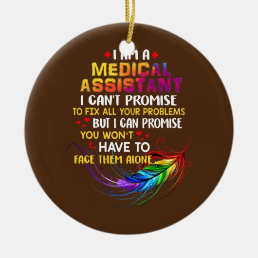 Ik ben graag medisch assistent keramisch ornament (Voorkant)