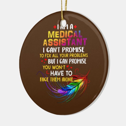 Ik ben graag medisch assistent keramisch ornament (Links)