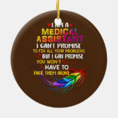 Ik ben graag medisch assistent keramisch ornament (Achterkant)