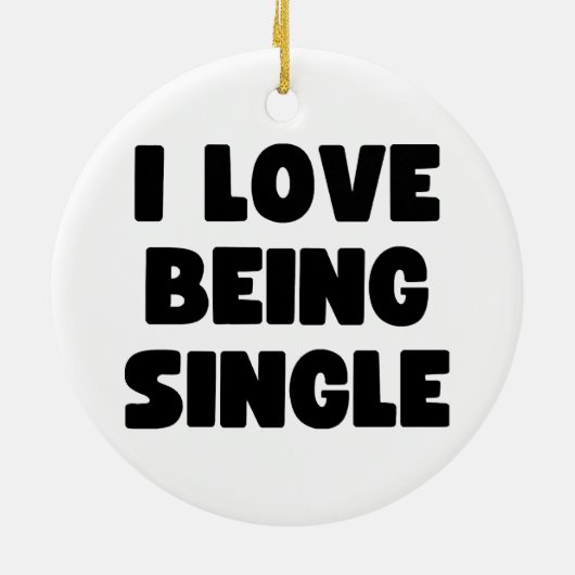 Ik ben graag single keramisch ornament (Achterkant)