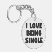 Ik ben graag single sleutelhanger (Voorkant Links)