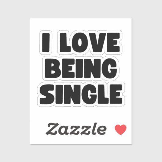 Ik ben graag single sticker (Vel)
