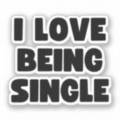 Ik ben graag single sticker (Voorkant)