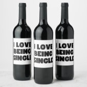 Ik ben graag single wijn etiket (Flessen)