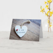 'Ik ben Grateful' Heart Plaque  Kaart (Gele Bloem)