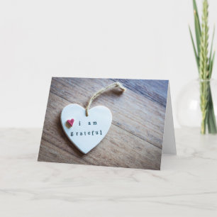 'Ik ben Grateful' Heart Plaque  Kaart