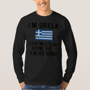 Ik ben Griekse vlag Griekenland Griekse roots T-shirt