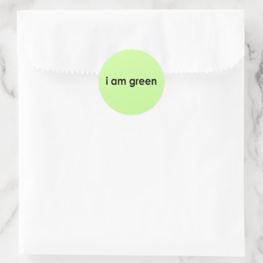 ik ben groen - ronde sticker (Tas)
