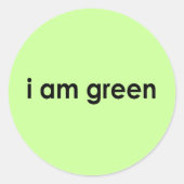 ik ben groen - ronde sticker (Voorkant)