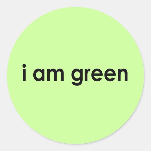 ik ben groen - ronde sticker (Voorkant)