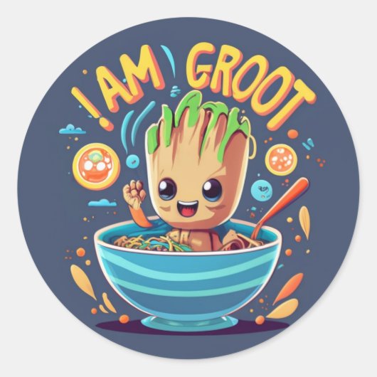 Ik ben Groot Ronde Sticker (Voorkant)