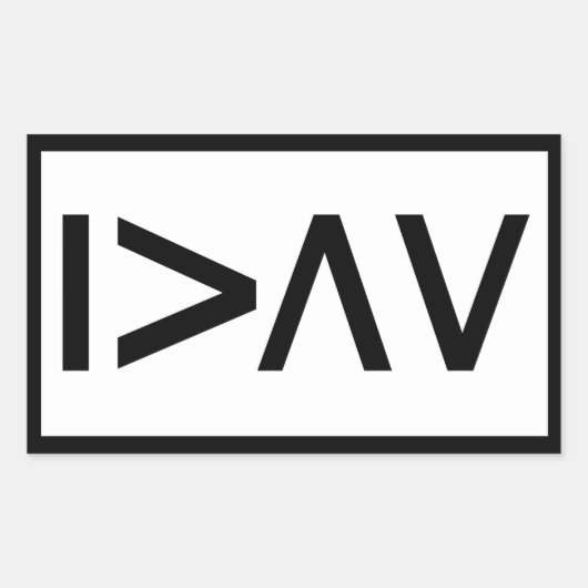 Ik ben groter dan mijn hoogte en diepte - rechthoe rechthoekige sticker (Voorkant)