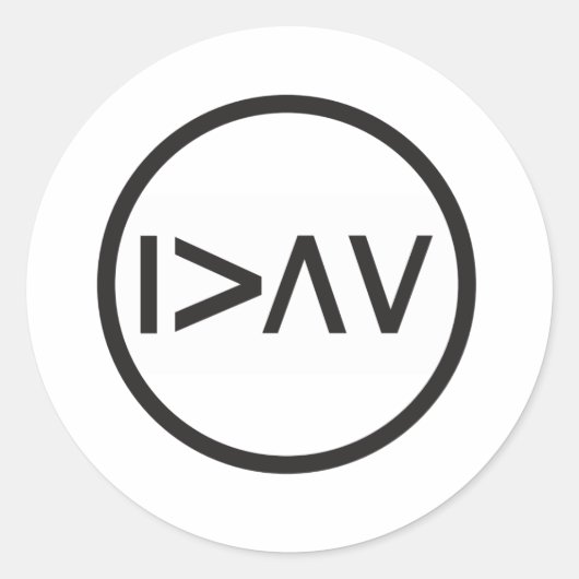 Ik ben groter dan mijn hoogte en diepte ronde sticker (Voorkant)