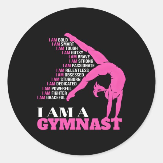 Ik ben gymnast handstand gymnastiek ronde sticker (Voorkant)