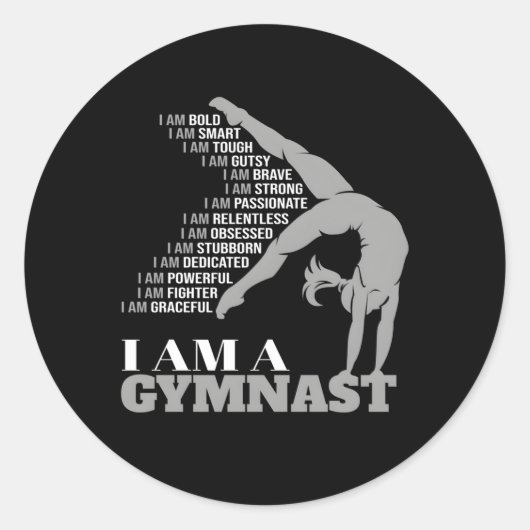 Ik ben gymnast handstand gymnastiek ronde sticker (Voorkant)