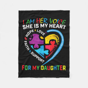 Ik ben haar dochter Autisme Awareness Mam Pap P Fleece Deken