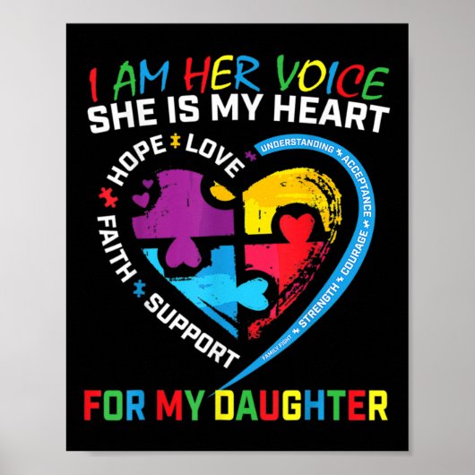 Ik ben haar dochter Autisme Awareness Mam Pap P Poster (Voorkant)