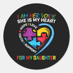 Ik ben haar dochter Autisme Awareness Mam Pap P Ronde Sticker