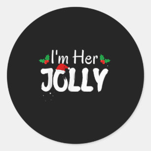 Ik ben haar grappige kerst outfit voor koppels ronde sticker