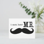 Ik ben Haar M. Mustache Grooms Gifts Briefkaart (Staand voorkant)