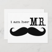 Ik ben Haar M. Mustache Grooms Gifts Briefkaart (Voorkant / Achterkant)