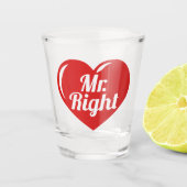 Ik ben haar meneer, recht rood hart shot glas (Voorkant)