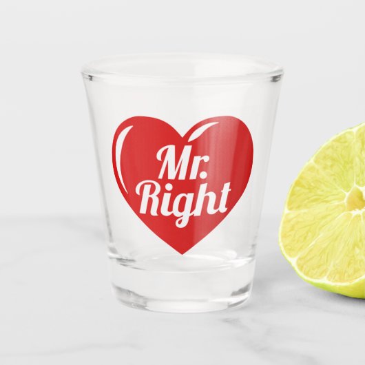 Ik ben haar meneer, recht rood hart shot glas (Voorkant)