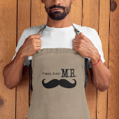 Ik ben haar meneer Snor Bruidegom Cadeaus Standaard Schort