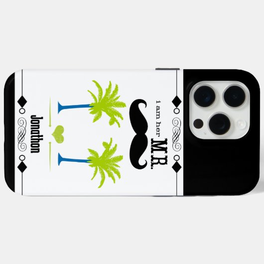 Ik ben haar meneer snor bruidegom palmboom Case-Mate iPhone case (Achterkant (horizontaal))