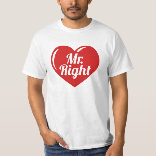 Ik Ben Haar Mister Right Rode Hart T-shirt (Voorkant)