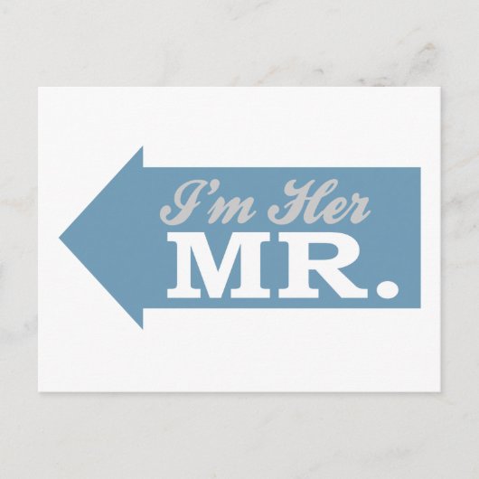 Ik ben haar Mr. (Blauwe Pijl) Briefkaart (Voorkant)
