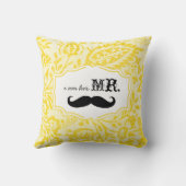 Ik ben haar Mr Lemon Zest Mustache Pillow. Kussen (Achterkant)