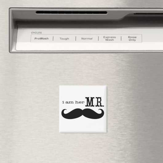 Ik ben haar Mr Mustache Groom Magneet (Insitu (Vaatwasser))