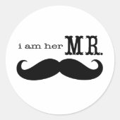 Ik ben haar Mr Mustache Groom Ronde Sticker (Voorkant)