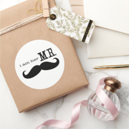 Ik ben haar Mr Mustache Groom Ronde Sticker