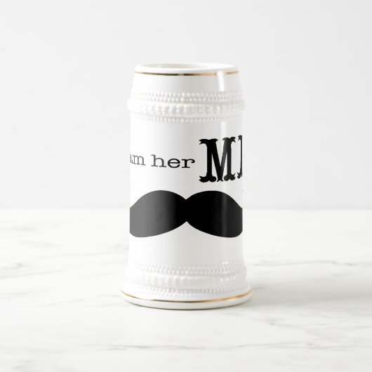 Ik ben haar Mr Mustache Grooms Gifts. Bierpul (Center)