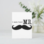 Ik ben haar Mr Mustache Grooms Gifts. Briefkaart (Staand voorkant)