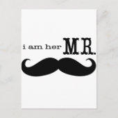 Ik ben haar Mr Mustache Grooms Gifts. Briefkaart (Voorkant)