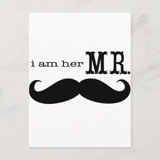 Ik ben haar Mr Mustache Grooms Gifts. Briefkaart (Voorkant)