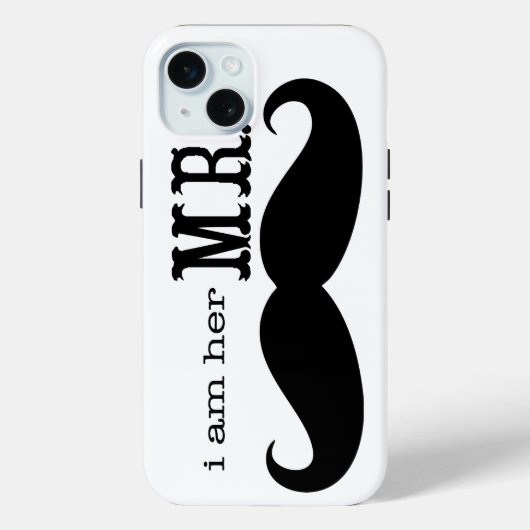 Ik ben haar Mr Mustache Grooms Gifts. Case-Mate iPhone Case (Achterkant)