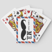 Ik ben haar Mr Mustache Grooms Gifts. Pokerkaarten (Achterkant)