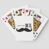 Ik ben haar Mr Mustache Grooms Gifts. Pokerkaarten (Achterkant)